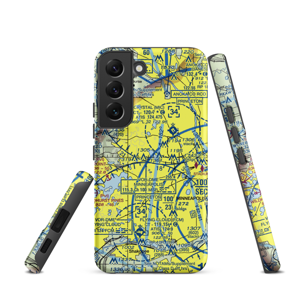 Eastmans Medicine Lake Seaplane Base (22MN) VFR Sectional Samsung Phone Case Samsung Galaxy S22 model shown