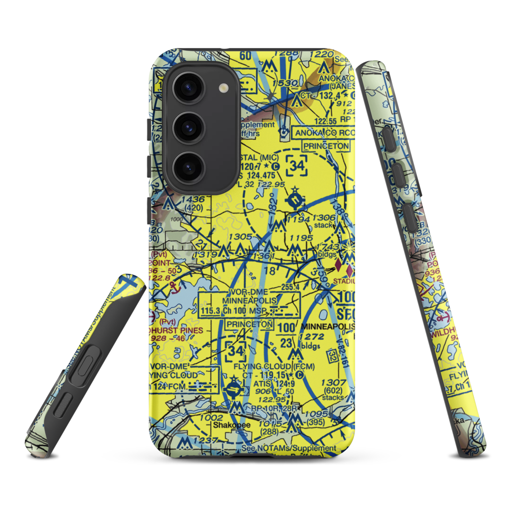 Eastmans Medicine Lake Seaplane Base (22MN) VFR Sectional Samsung Phone Case Samsung Galaxy S23 Plus model shown