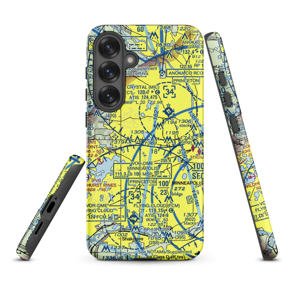 Eastmans Medicine Lake Seaplane Base (22MN) VFR Sectional Samsung Phone Case Samsung Galaxy S25 Plus model shown