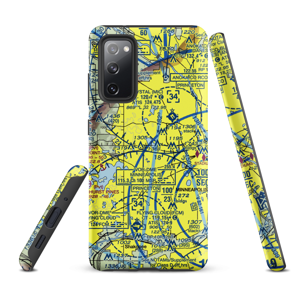 Eastmans Medicine Lake Seaplane Base (22MN) VFR Sectional Samsung Phone Case Samsung Galaxy S20 FE model shown