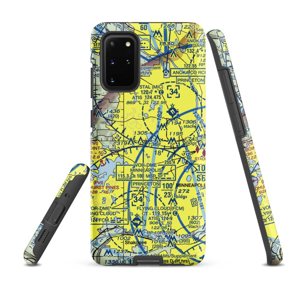 Eastmans Medicine Lake Seaplane Base (22MN) VFR Sectional Samsung Phone Case Samsung Galaxy S20 Plus model shown