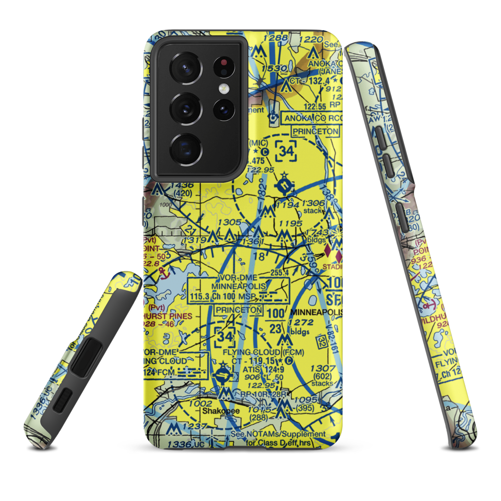 Eastmans Medicine Lake Seaplane Base (22MN) VFR Sectional Samsung Phone Case Samsung Galaxy S21 Ultra model shown