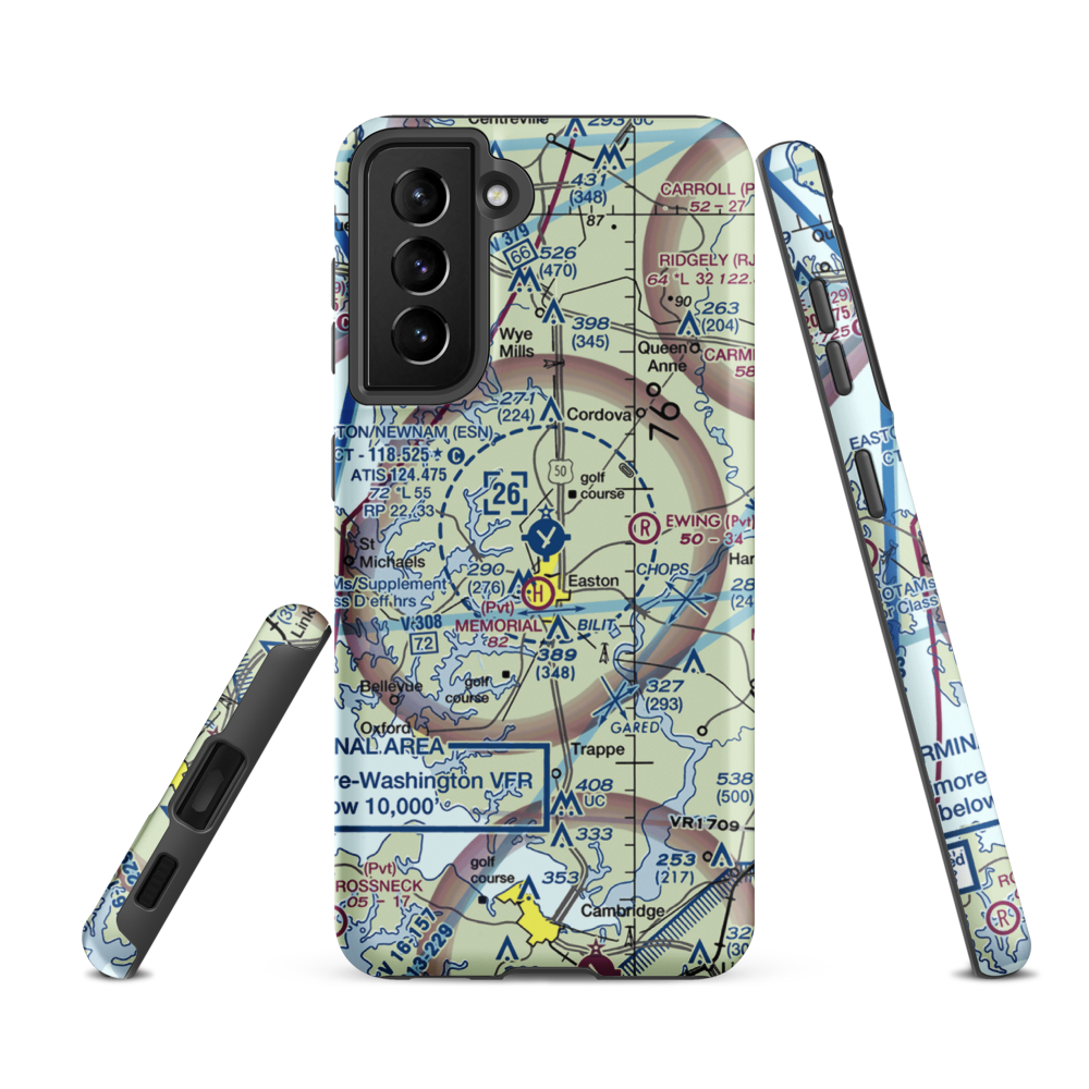 Easton Newnam Field (ESN) VFR Sectional Samsung Phone Case Samsung Galaxy S21 FE model shown