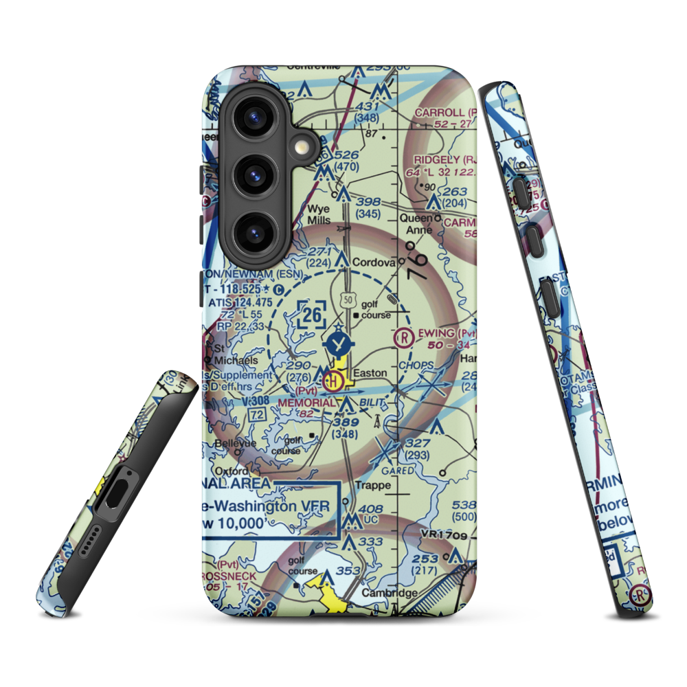 Easton Newnam Field (ESN) VFR Sectional Samsung Phone Case Samsung Galaxy S24 Plus model shown
