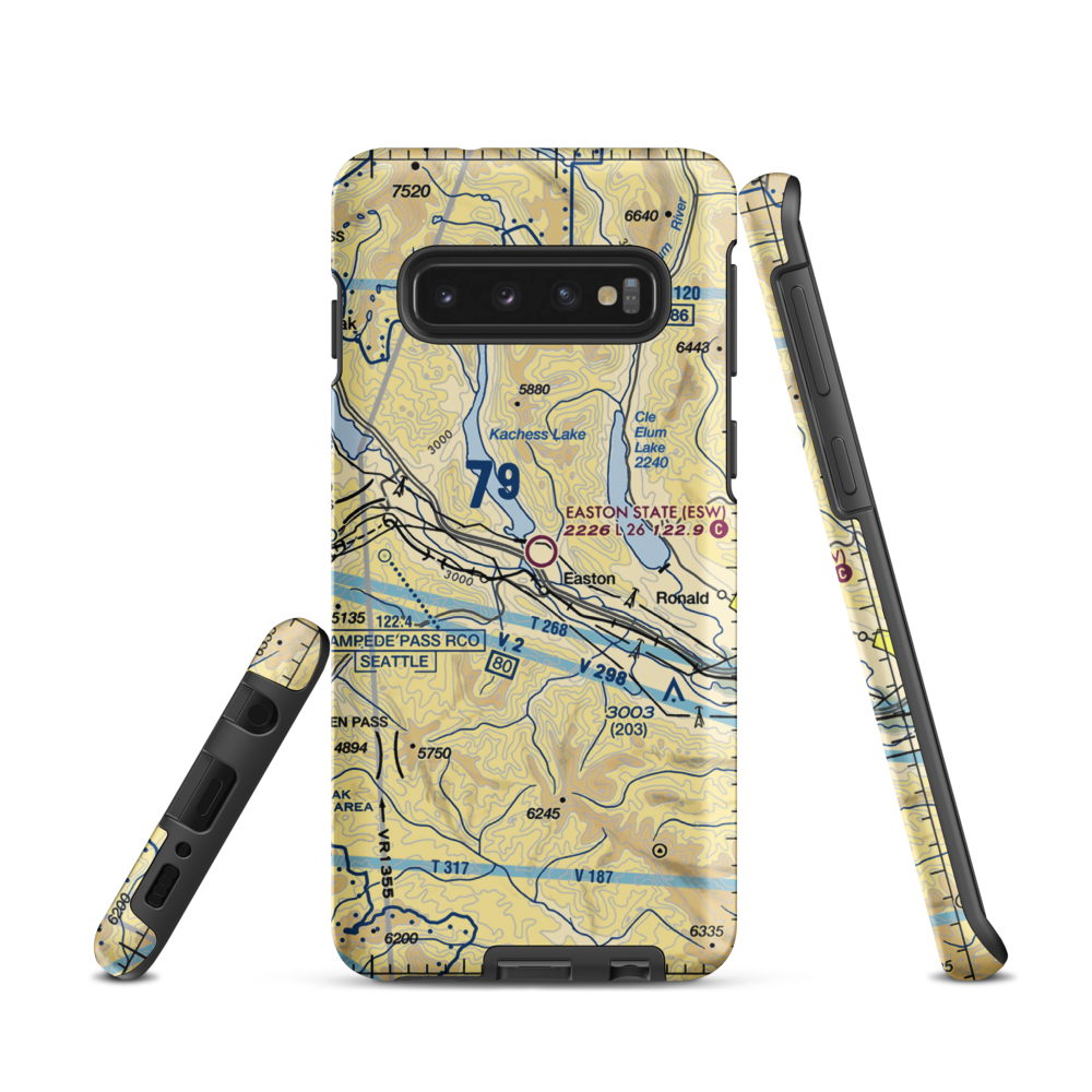 Easton State Airport (ESW) VFR Sectional Samsung Phone Case Samsung Galaxy S10 model shown