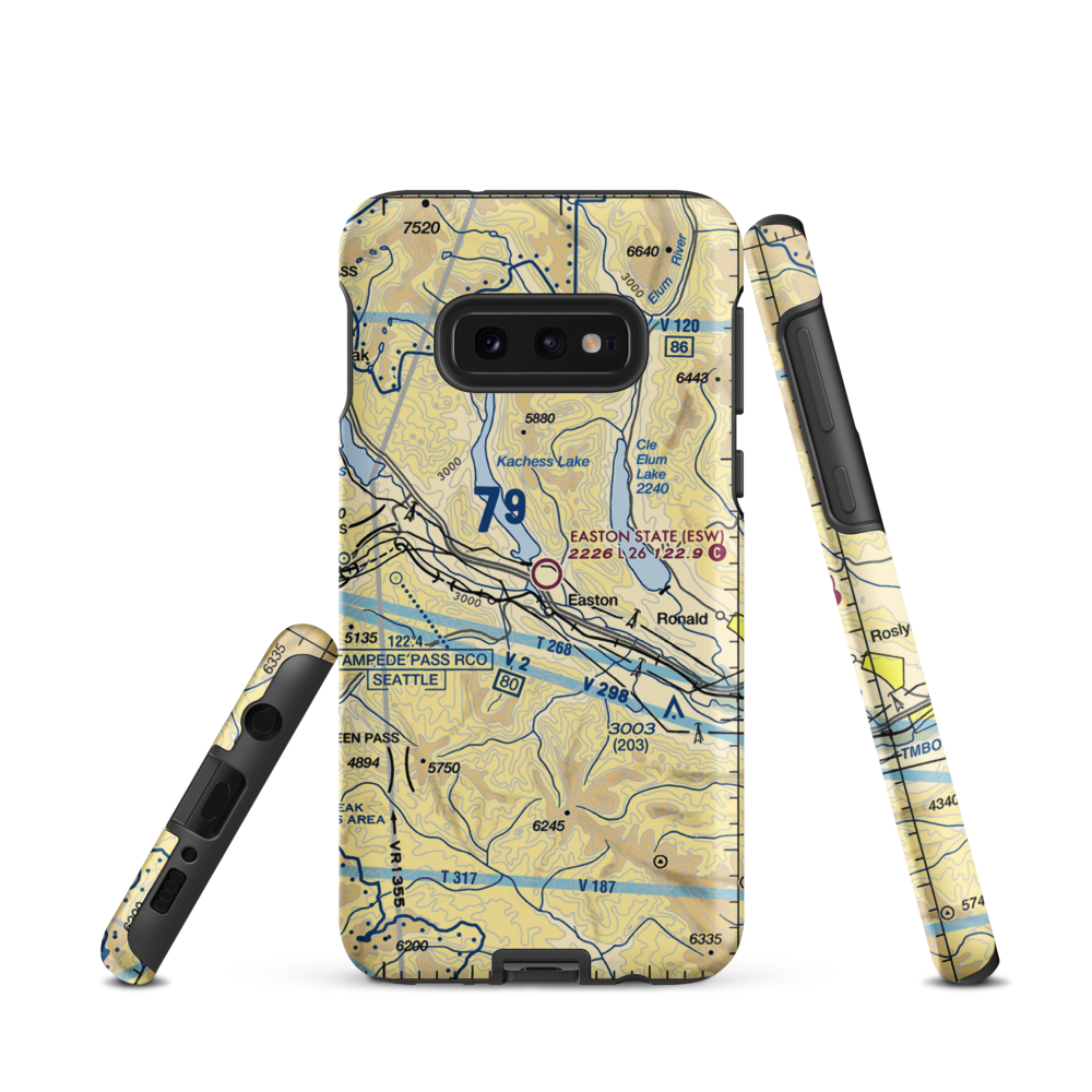 Easton State Airport (ESW) VFR Sectional Samsung Phone Case Samsung Galaxy S10e model shown
