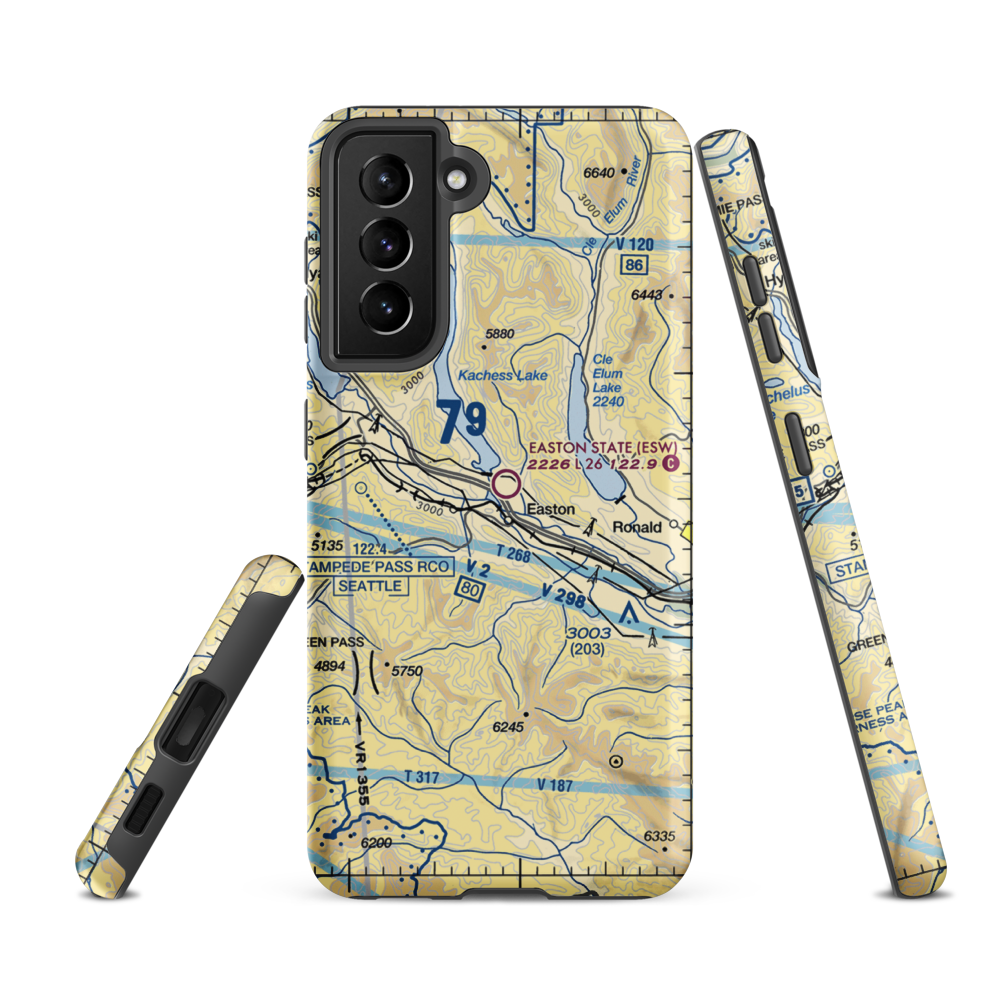 Easton State Airport (ESW) VFR Sectional Samsung Phone Case Samsung Galaxy S21 Ultra model shown