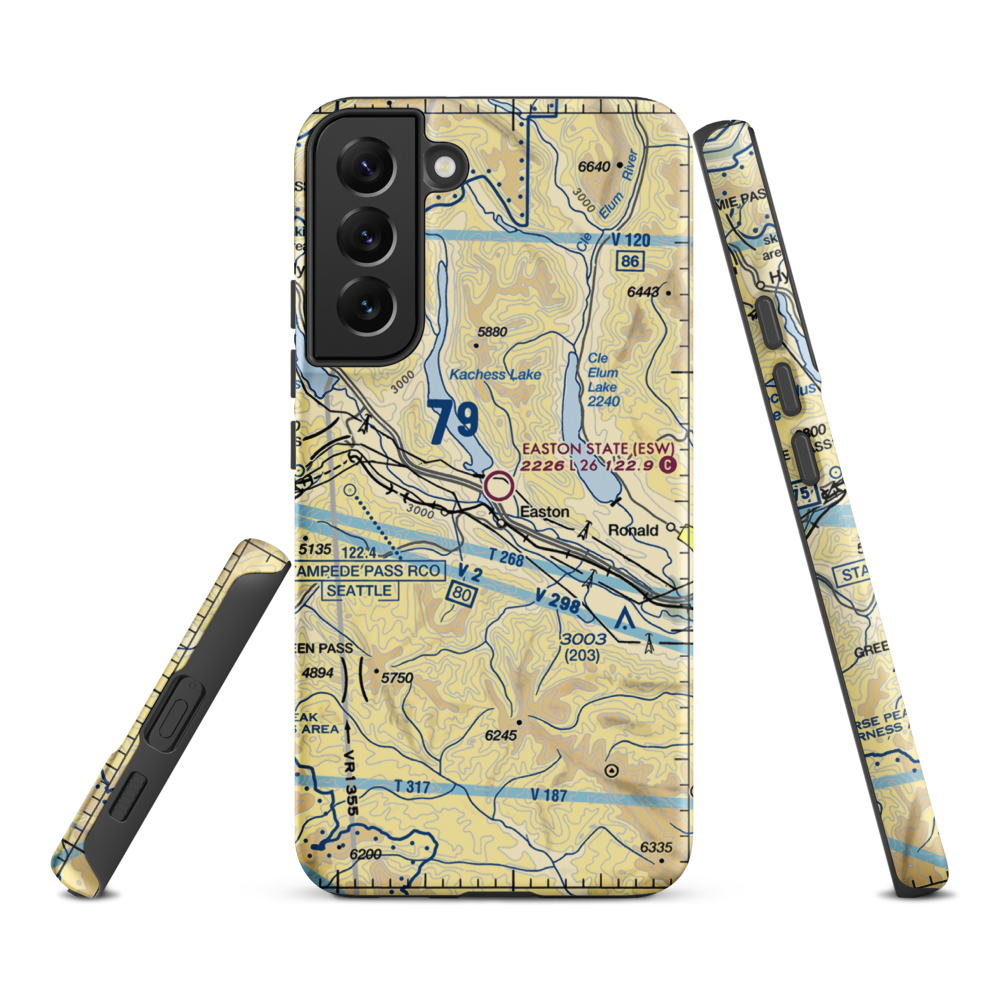 Easton State Airport (ESW) VFR Sectional Samsung Phone Case Samsung Galaxy S22 Plus model shown