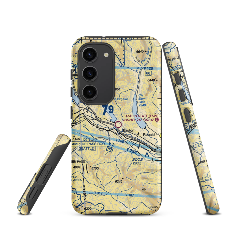 Easton State Airport (ESW) VFR Sectional Samsung Phone Case Samsung Galaxy S23 model shown