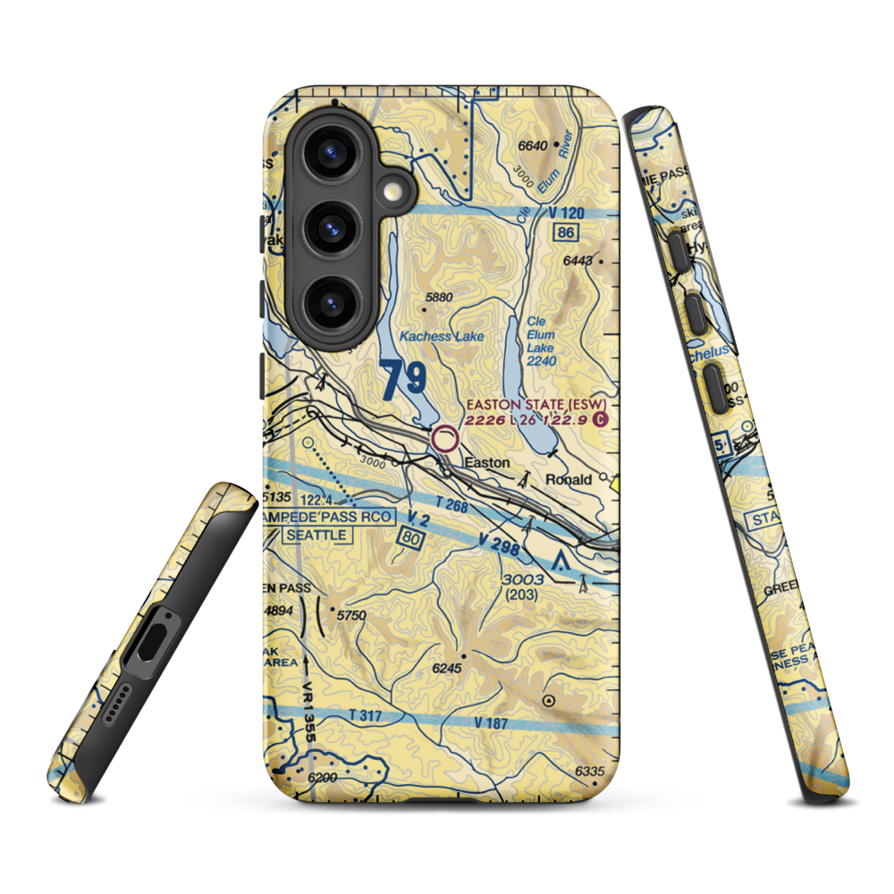 Easton State Airport (ESW) VFR Sectional Samsung Phone Case Samsung Galaxy S24 Plus model shown
