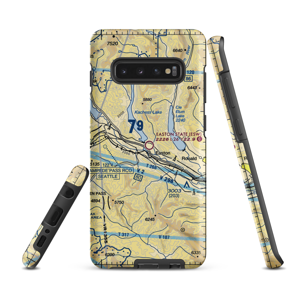 Easton State Airport (ESW) VFR Sectional Samsung Phone Case Samsung Galaxy S10 Plus model shown