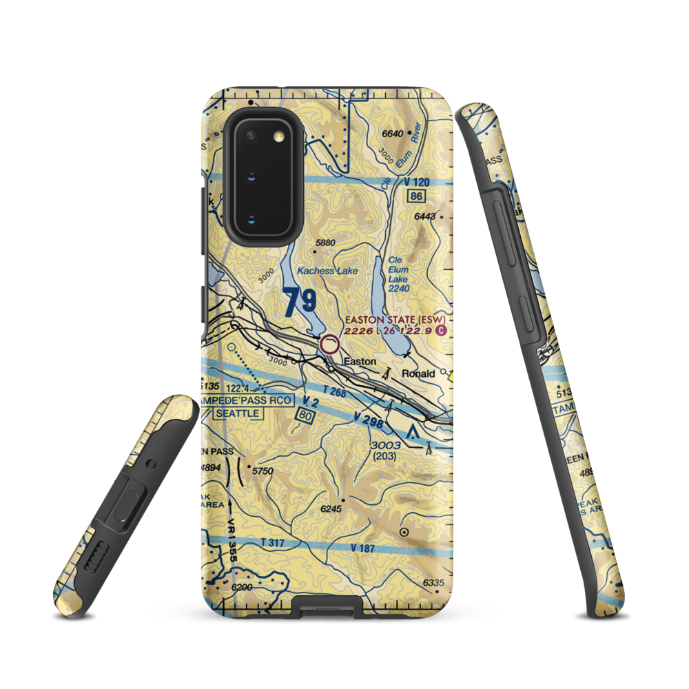 Easton State Airport (ESW) VFR Sectional Samsung Phone Case Samsung Galaxy S20 model shown