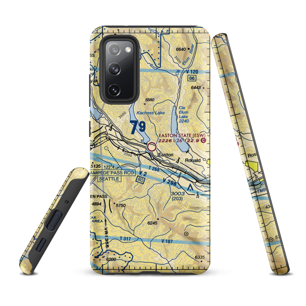 Easton State Airport (ESW) VFR Sectional Samsung Phone Case Samsung Galaxy S20 FE model shown