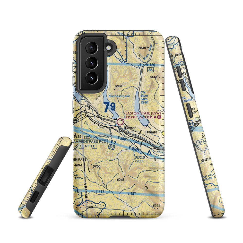 Easton State Airport (ESW) VFR Sectional Samsung Phone Case Samsung Galaxy S21 model shown
