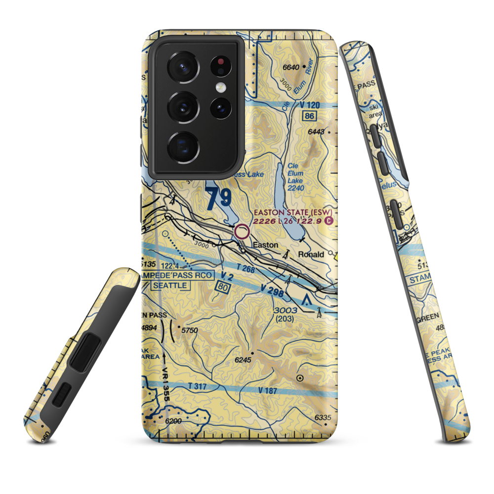 Easton State Airport (ESW) VFR Sectional Samsung Phone Case Samsung Galaxy S21 Ultra model shown