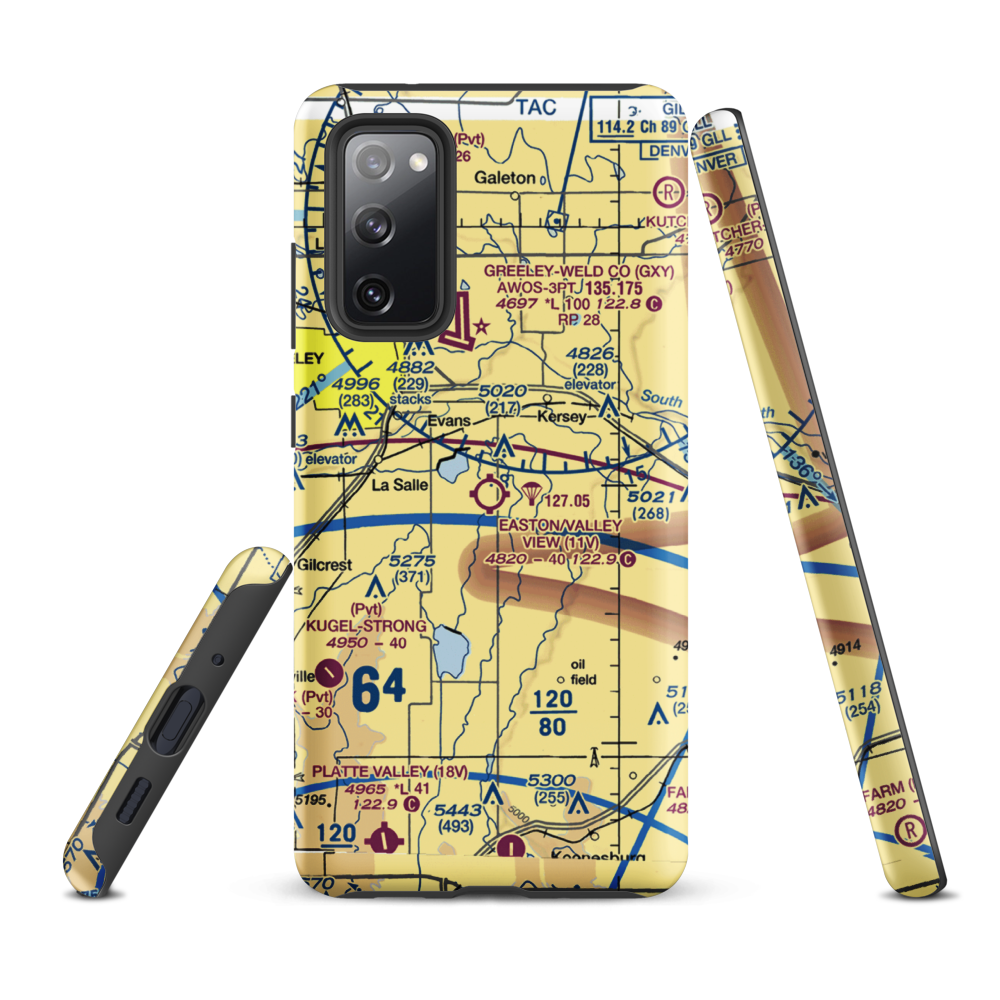 Easton/Valley View Airport (11V) VFR Sectional Samsung Phone Case Samsung Galaxy S20 FE model shown