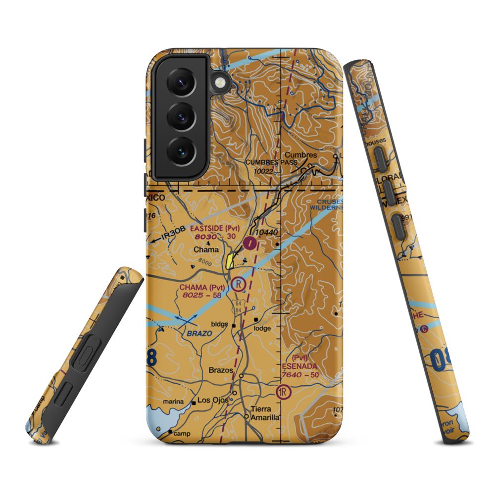 Eastside Airport (NM24) VFR Sectional Samsung Phone Case Samsung Galaxy S22 Plus model shown
