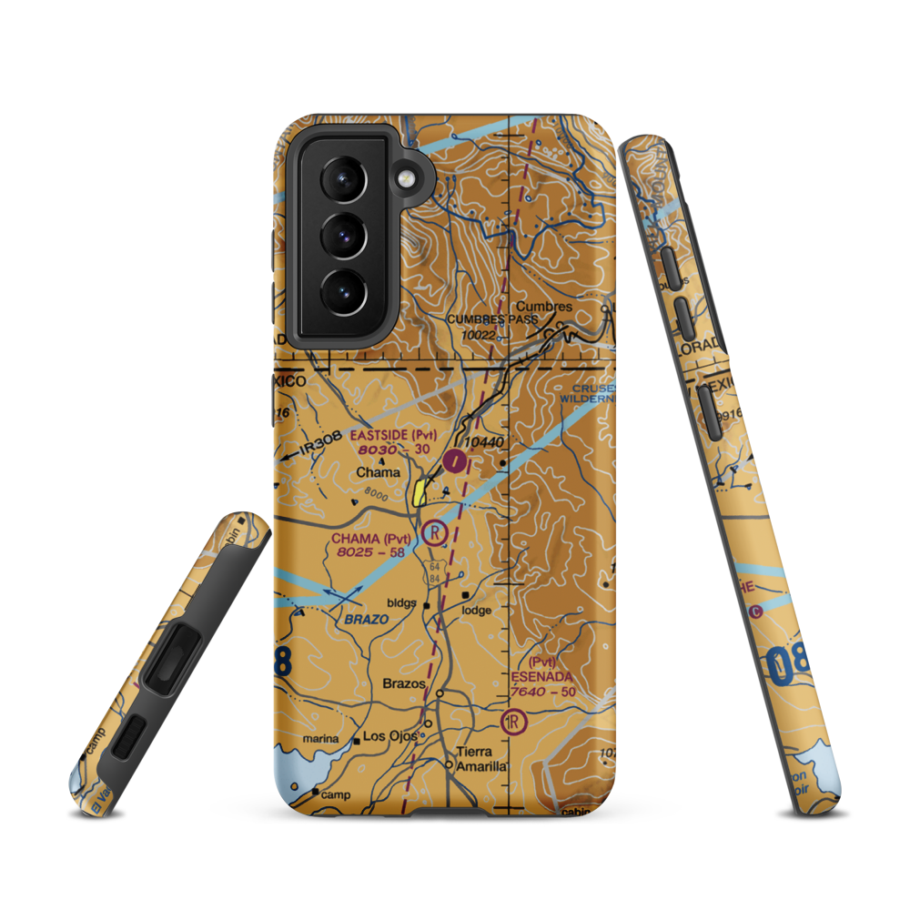 Eastside Airport (NM24) VFR Sectional Samsung Phone Case Samsung Galaxy S21 model shown