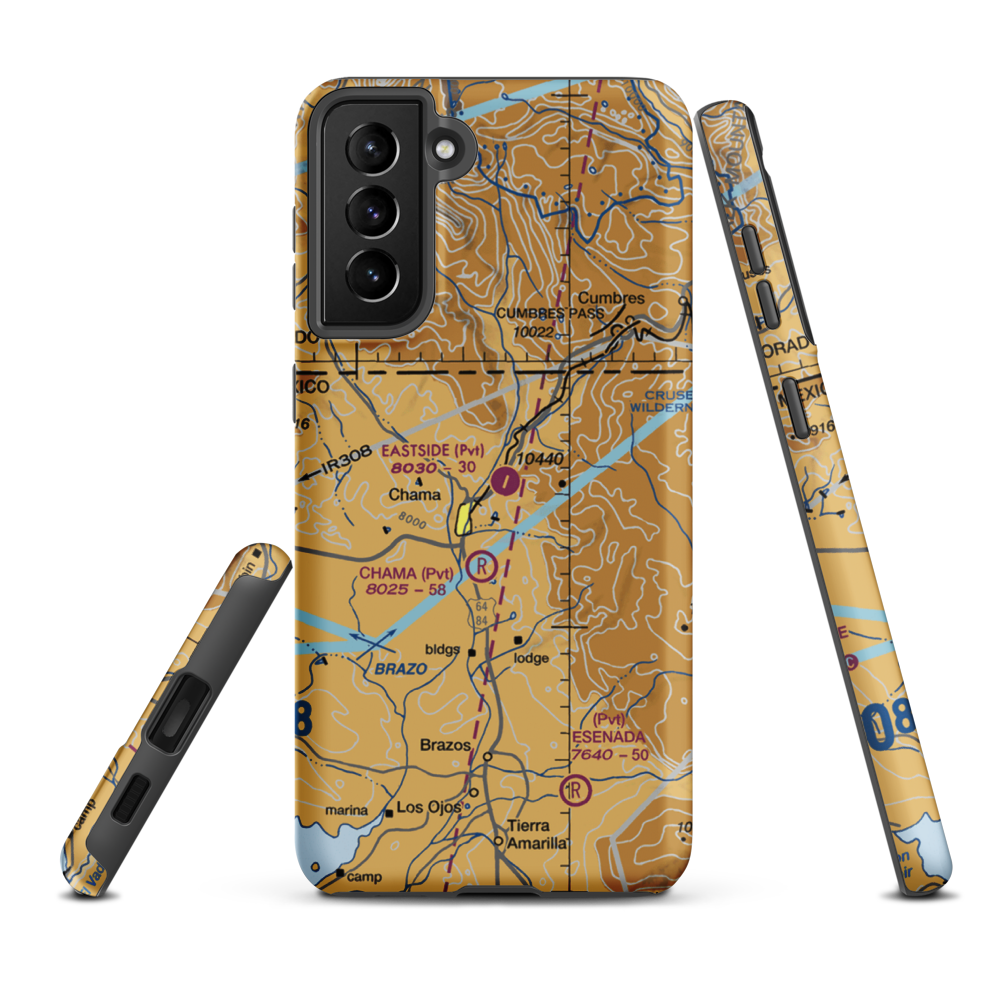 Eastside Airport (NM24) VFR Sectional Samsung Phone Case Samsung Galaxy S21 FE model shown