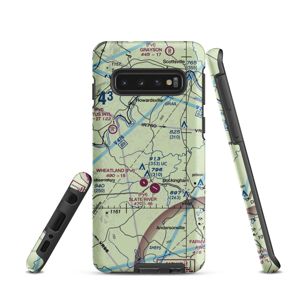 Eastview Airport (VG32) VFR Sectional Samsung Phone Case Samsung Galaxy S10 model shown
