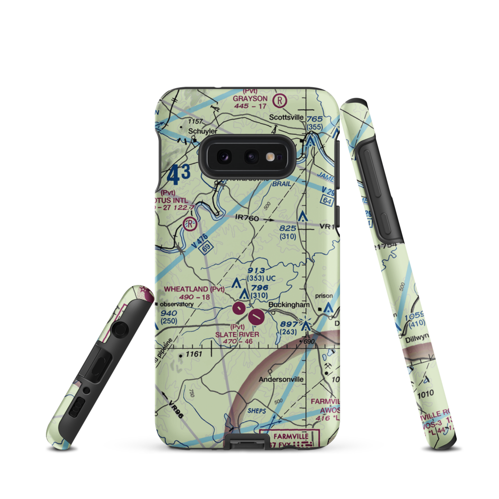 Eastview Airport (VG32) VFR Sectional Samsung Phone Case Samsung Galaxy S10e model shown