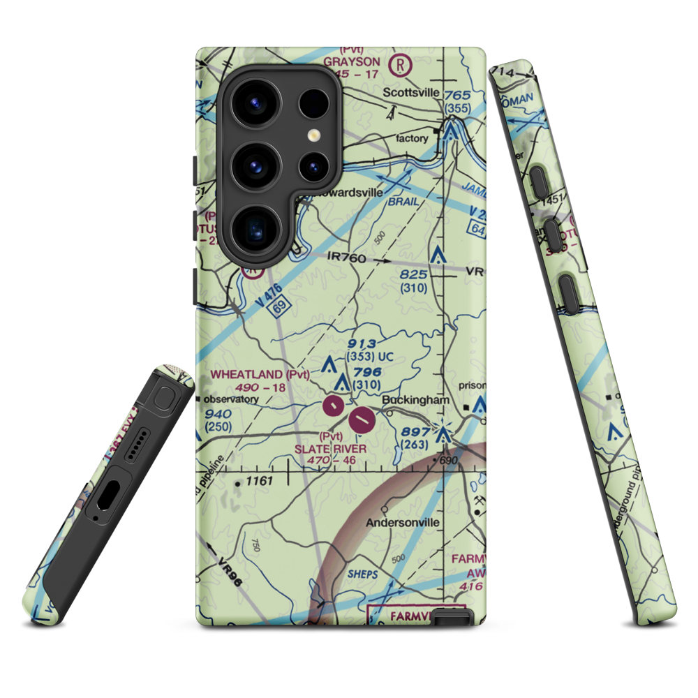 Eastview Airport (VG32) VFR Sectional Samsung Phone Case Samsung Galaxy S24 Ultra model shown