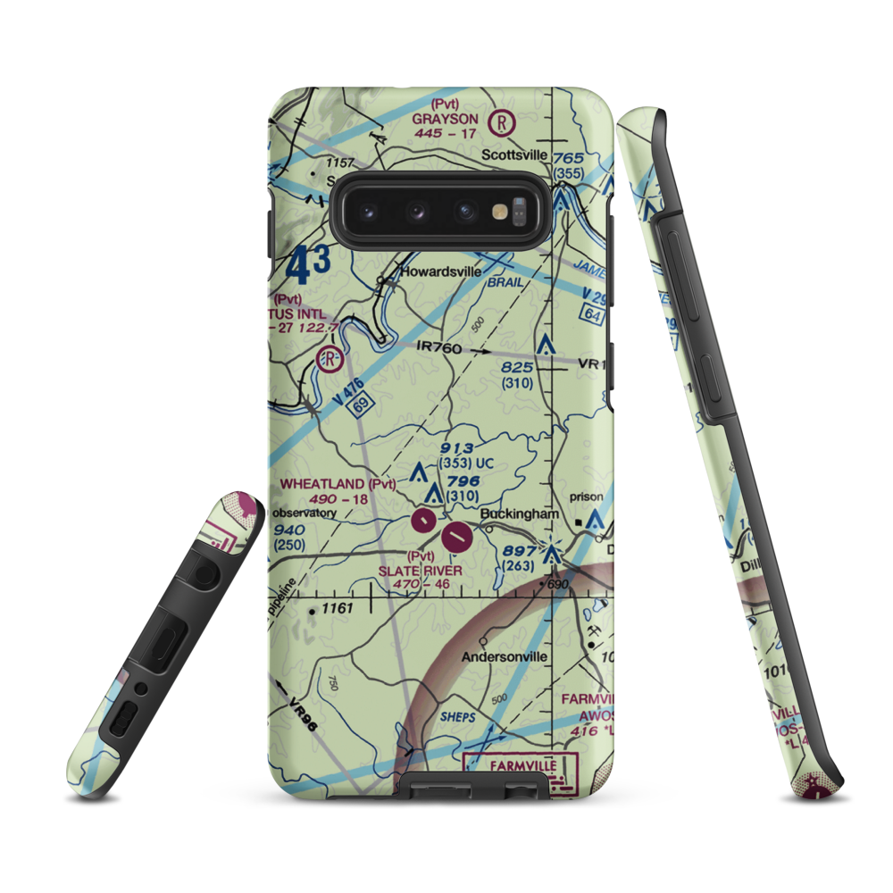 Eastview Airport (VG32) VFR Sectional Samsung Phone Case Samsung Galaxy S10 Plus model shown