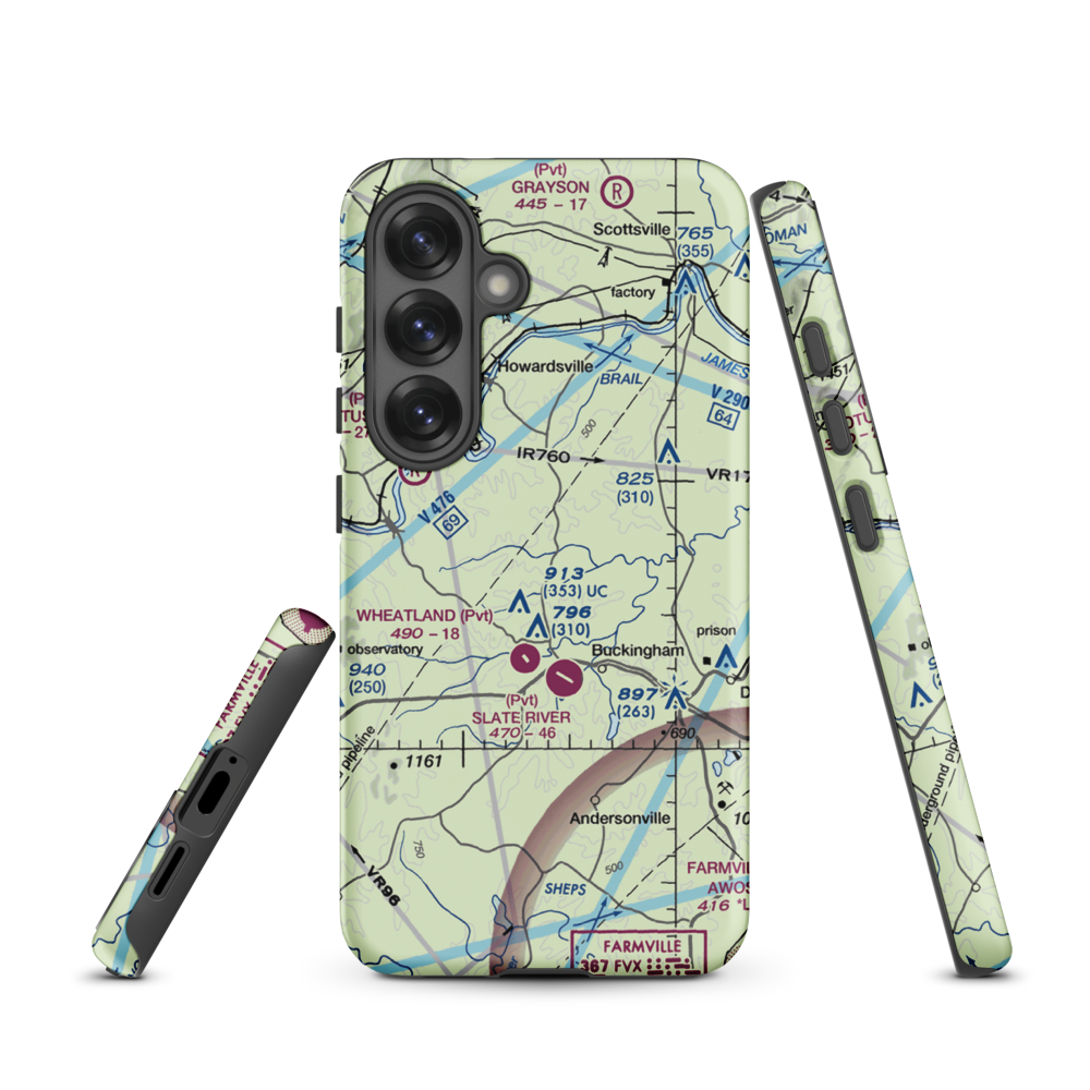 Eastview Airport (VG32) VFR Sectional Samsung Phone Case Samsung Galaxy S25 model shown