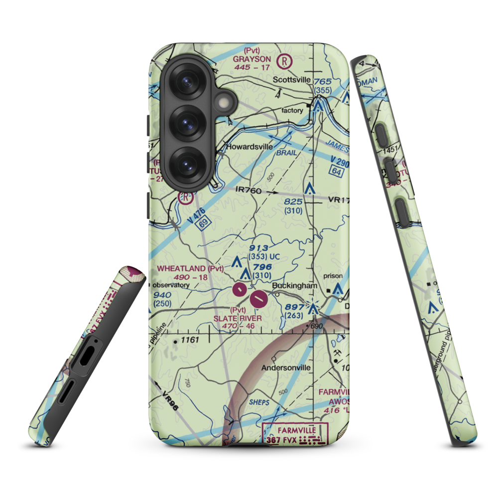 Eastview Airport (VG32) VFR Sectional Samsung Phone Case Samsung Galaxy S25 Plus model shown