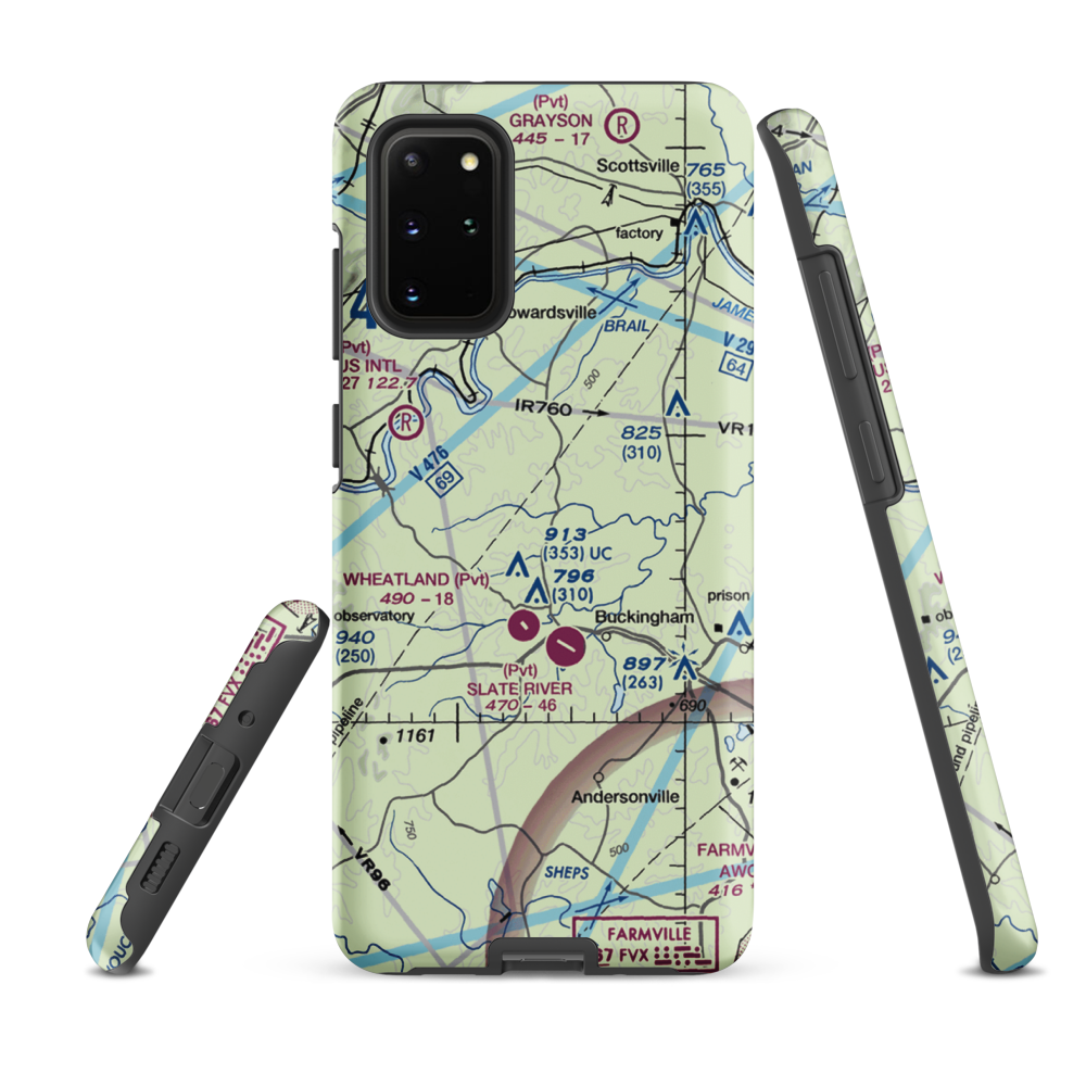 Eastview Airport (VG32) VFR Sectional Samsung Phone Case Samsung Galaxy S20 Plus model shown