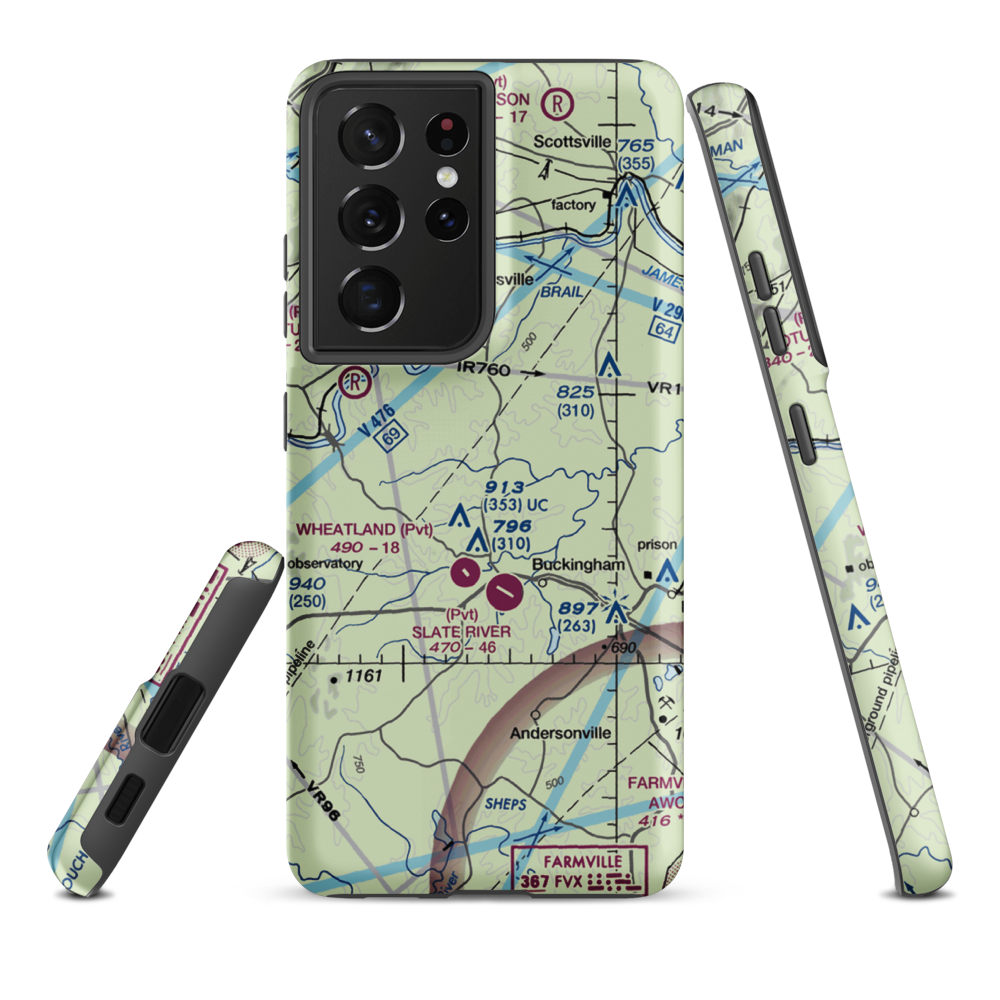 Eastview Airport (VG32) VFR Sectional Samsung Phone Case Samsung Galaxy S21 Ultra model shown