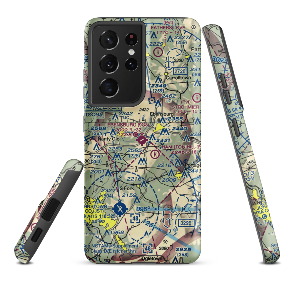 Ebensburg Airport (9G8) VFR Sectional Samsung Phone Case Samsung Galaxy S21 Ultra model shown