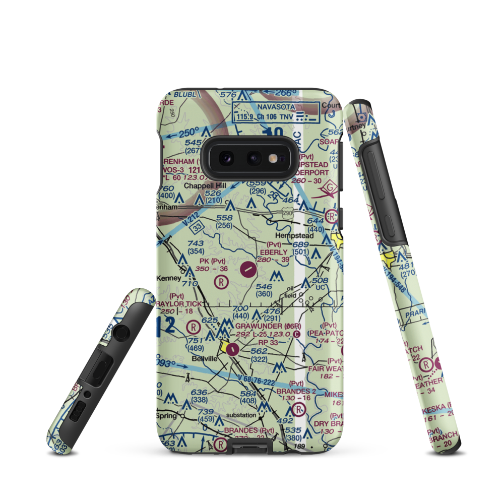 Eberly Ranch Airport (TX70) VFR Sectional Samsung Phone Case Samsung Galaxy S10 Plus model shown