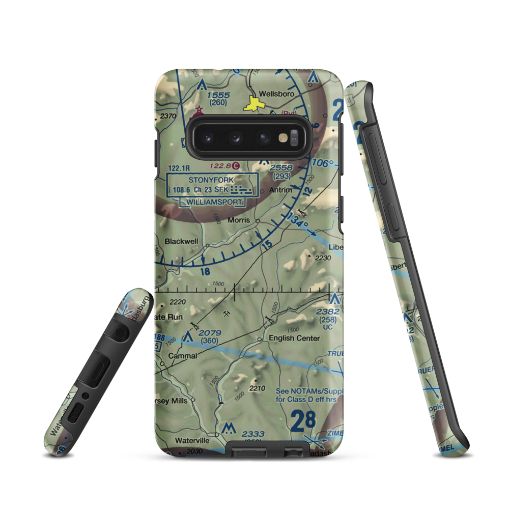Echo Airport (PN0) VFR Sectional Samsung Phone Case Samsung Galaxy S10 model shown