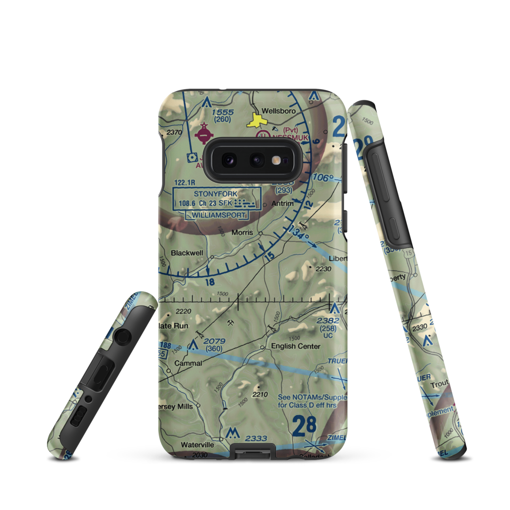 Echo Airport (PN0) VFR Sectional Samsung Phone Case Samsung Galaxy S10e model shown