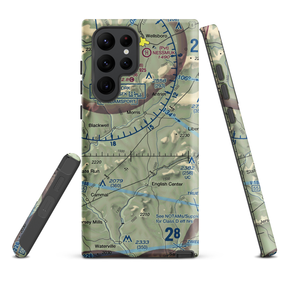 Echo Airport (PN0) VFR Sectional Samsung Phone Case Samsung Galaxy S22 Ultra model shown