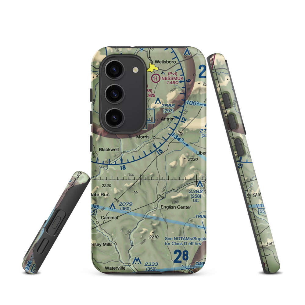 Echo Airport (PN0) VFR Sectional Samsung Phone Case Samsung Galaxy S23 model shown