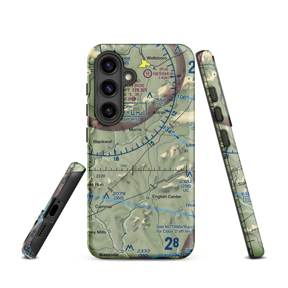 Echo Airport (PN0) VFR Sectional Samsung Phone Case Samsung Galaxy S24 model shown