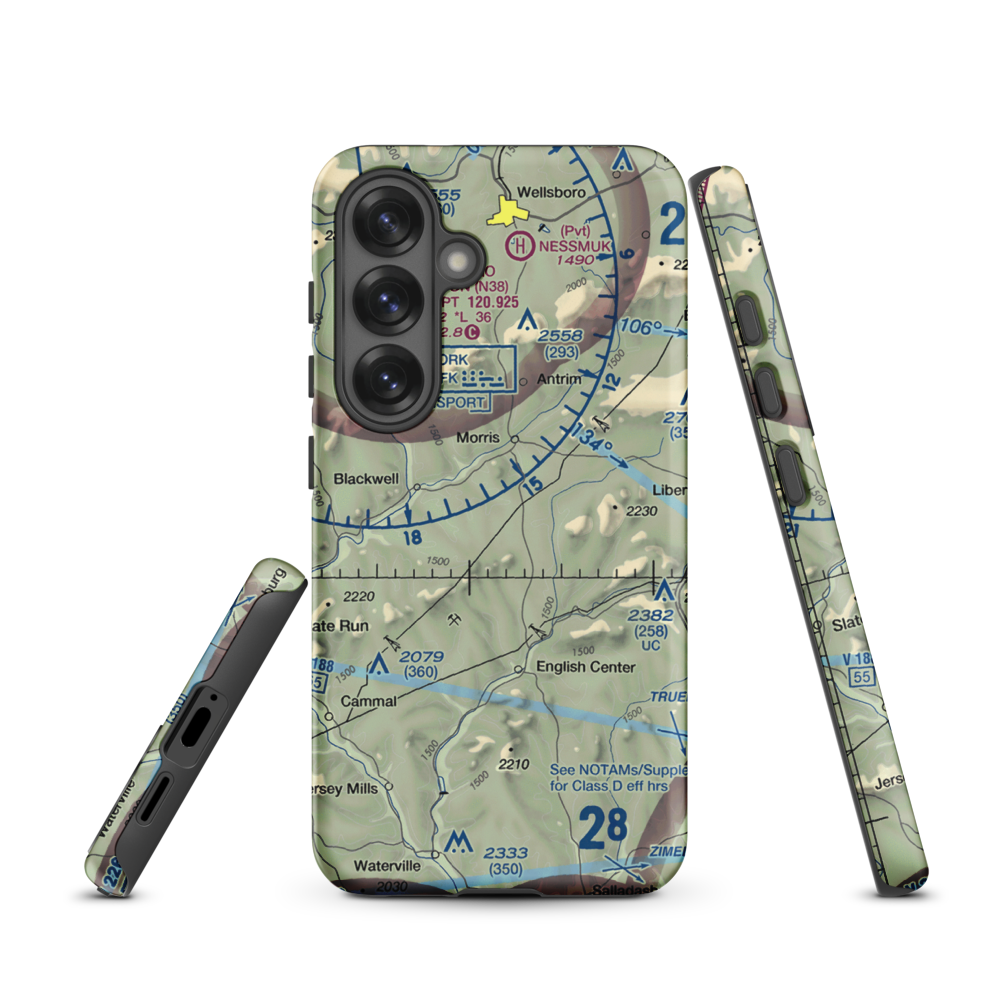 Echo Airport (PN0) VFR Sectional Samsung Phone Case Samsung Galaxy S25 model shown