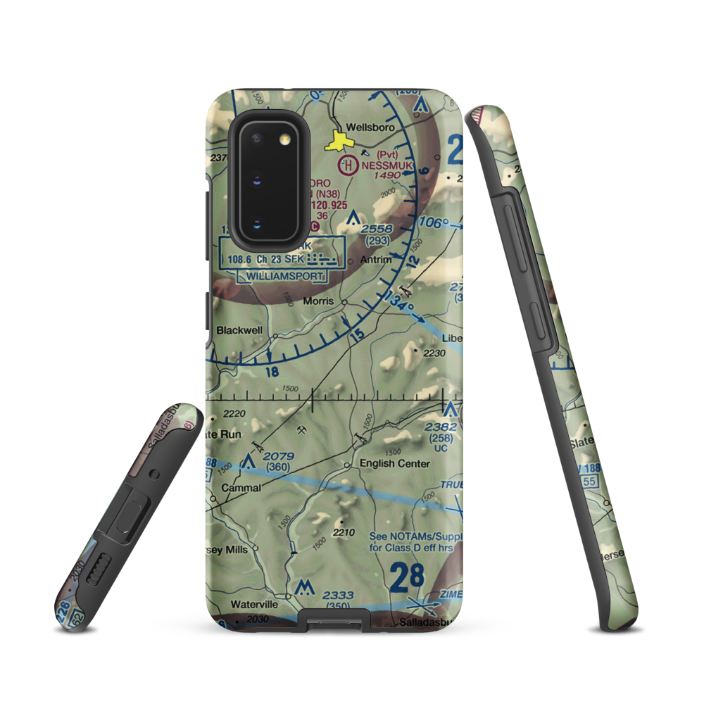 Echo Airport (PN0) VFR Sectional Samsung Phone Case Samsung Galaxy S20 model shown