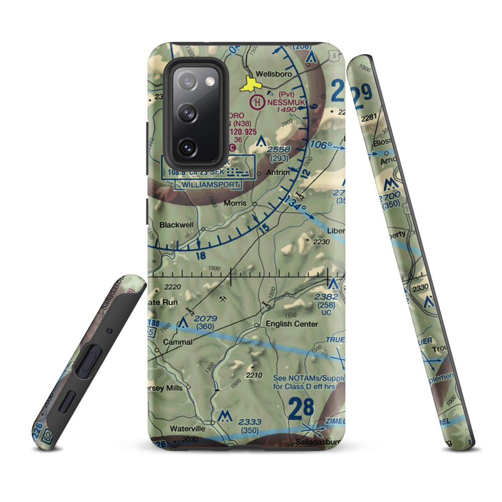 Echo Airport (PN0) VFR Sectional Samsung Phone Case Samsung Galaxy S20 FE model shown