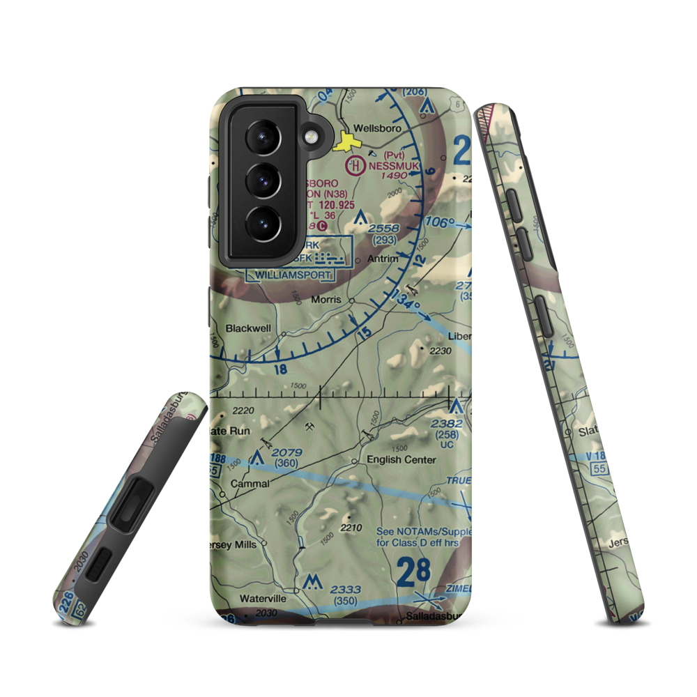 Echo Airport (PN0) VFR Sectional Samsung Phone Case Samsung Galaxy S21 model shown