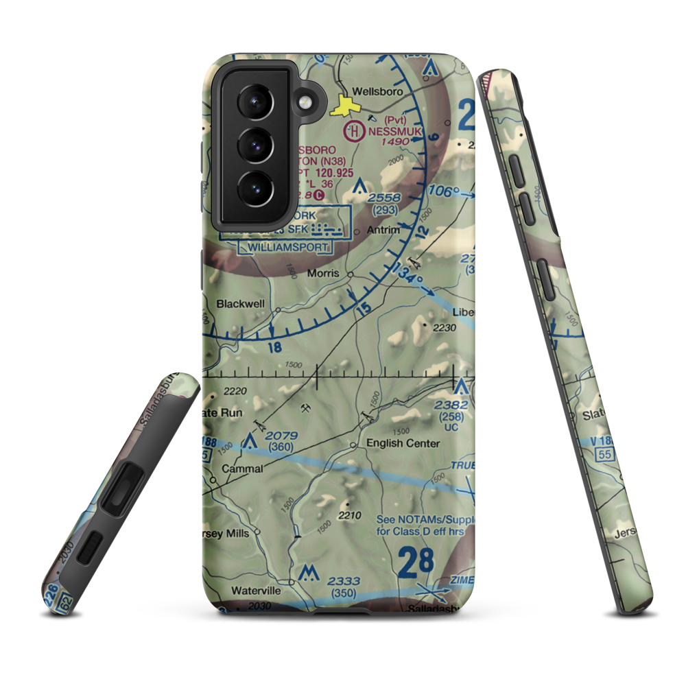 Echo Airport (PN0) VFR Sectional Samsung Phone Case Samsung Galaxy S21 Plus model shown