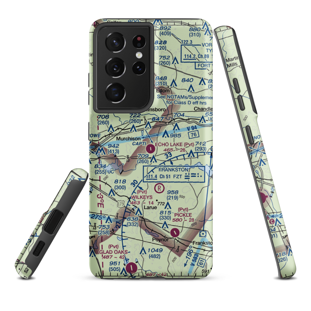 Echo Lake Airport (TX40) VFR Sectional Samsung Phone Case Samsung Galaxy S21 Ultra model shown