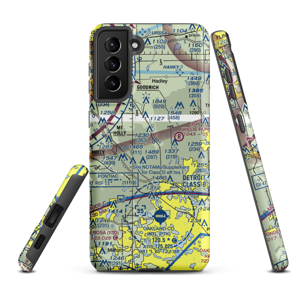 Ed Schulte's Place STOLport (MI45) VFR Sectional Samsung Phone Case Samsung Galaxy S21 FE model shown