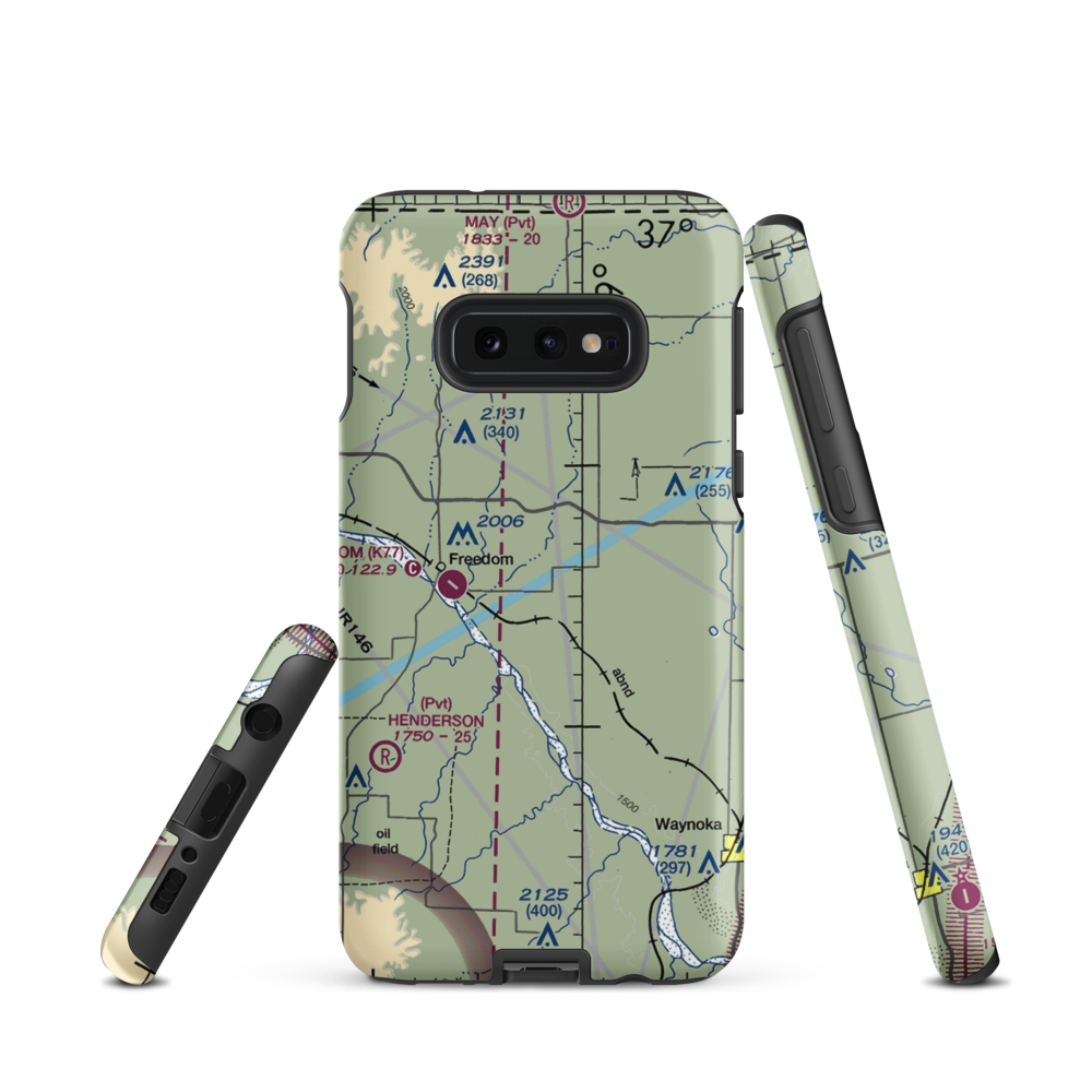 Eden Ranch Airport (OK40) VFR Sectional Samsung Phone Case Samsung Galaxy S10e model shown