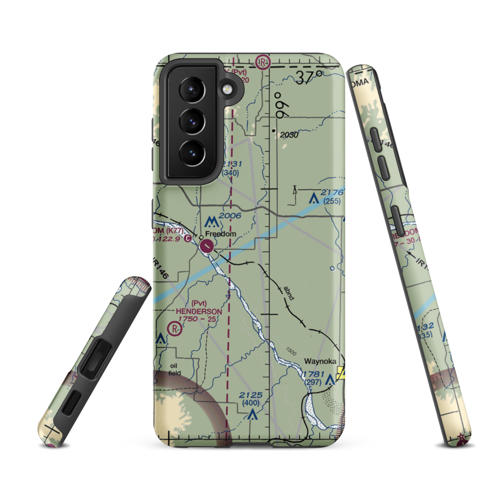 Eden Ranch Airport (OK40) VFR Sectional Samsung Phone Case Samsung Galaxy S21 FE model shown