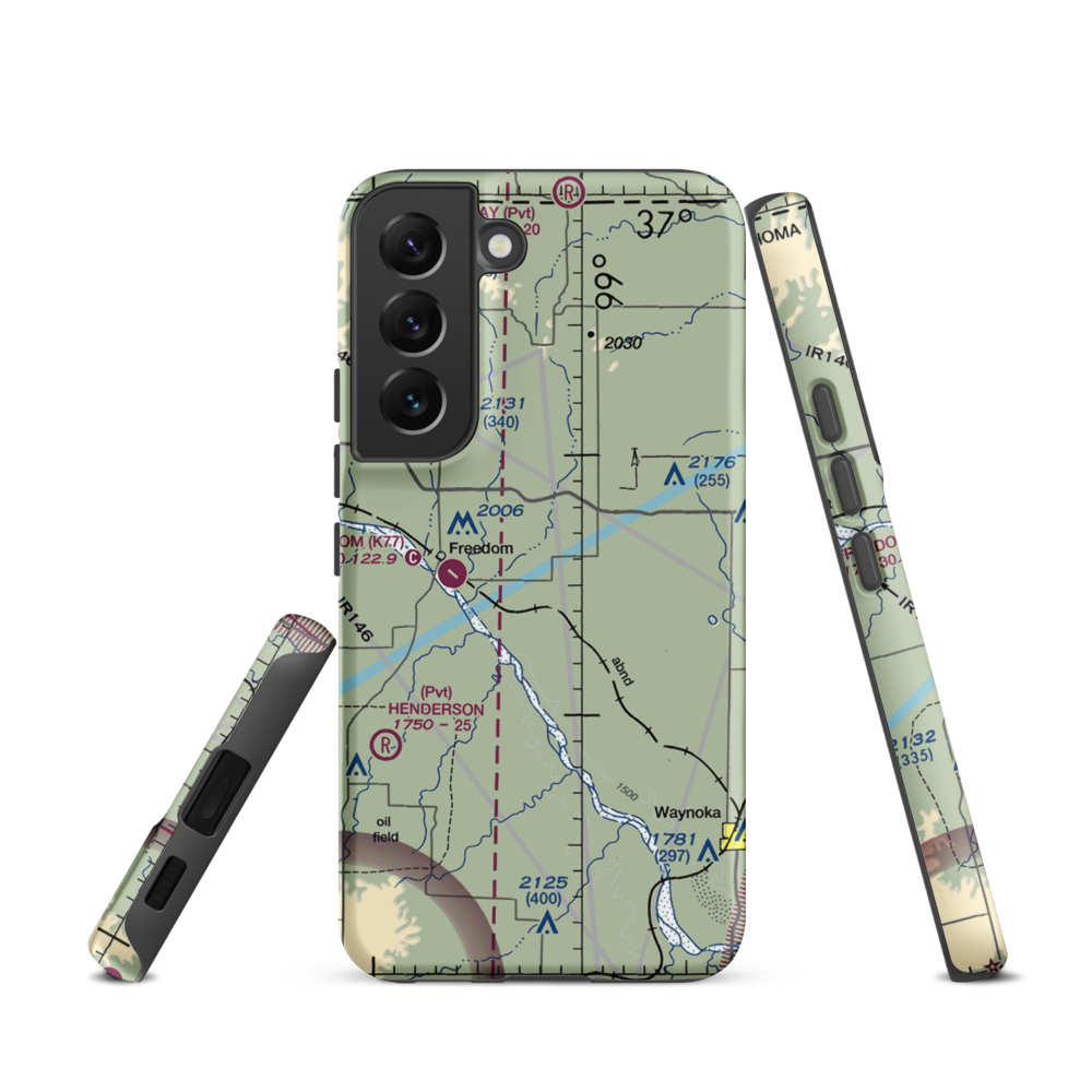 Eden Ranch Airport (OK40) VFR Sectional Samsung Phone Case Samsung Galaxy S22 model shown