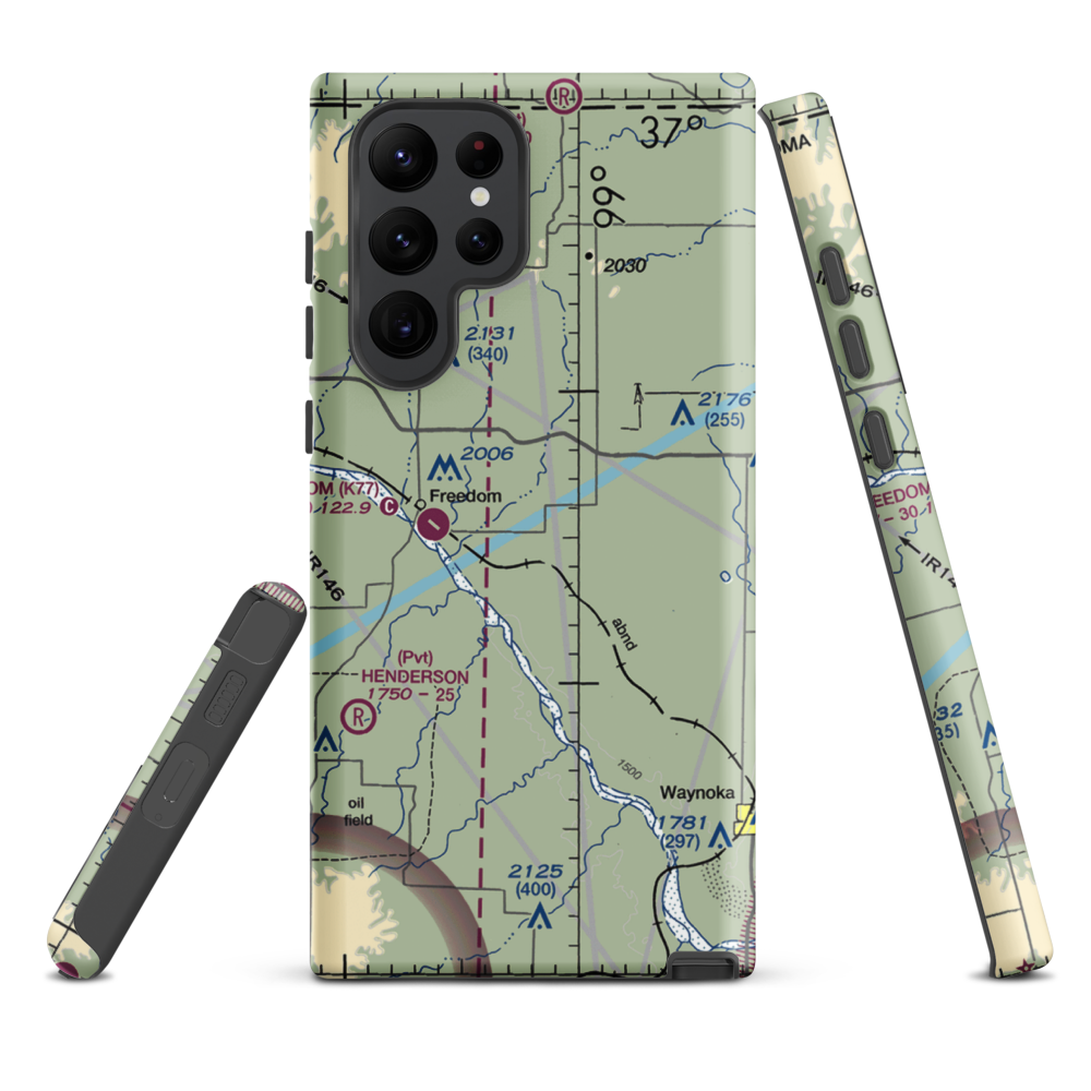 Eden Ranch Airport (OK40) VFR Sectional Samsung Phone Case Samsung Galaxy S22 Ultra model shown