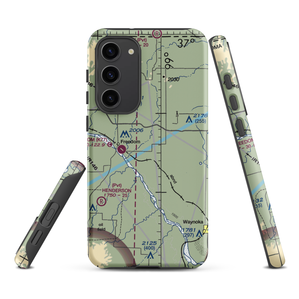 Eden Ranch Airport (OK40) VFR Sectional Samsung Phone Case Samsung Galaxy S23 Plus model shown